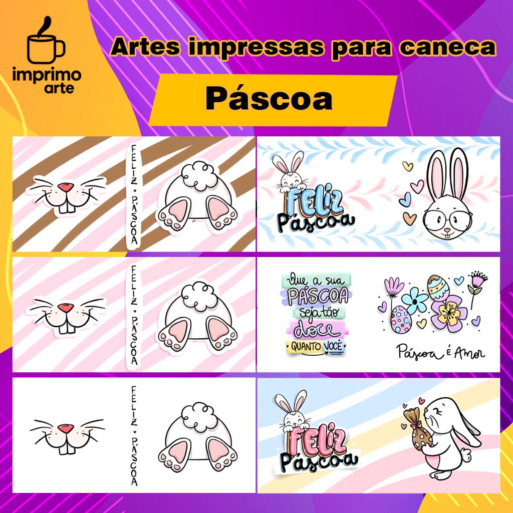 12 Artes Impressas para Canecas Páscoa Coelho Estampas Prontas para Sublimar Xícara Copo Personalizado Sublimação em Oferta na Shopee