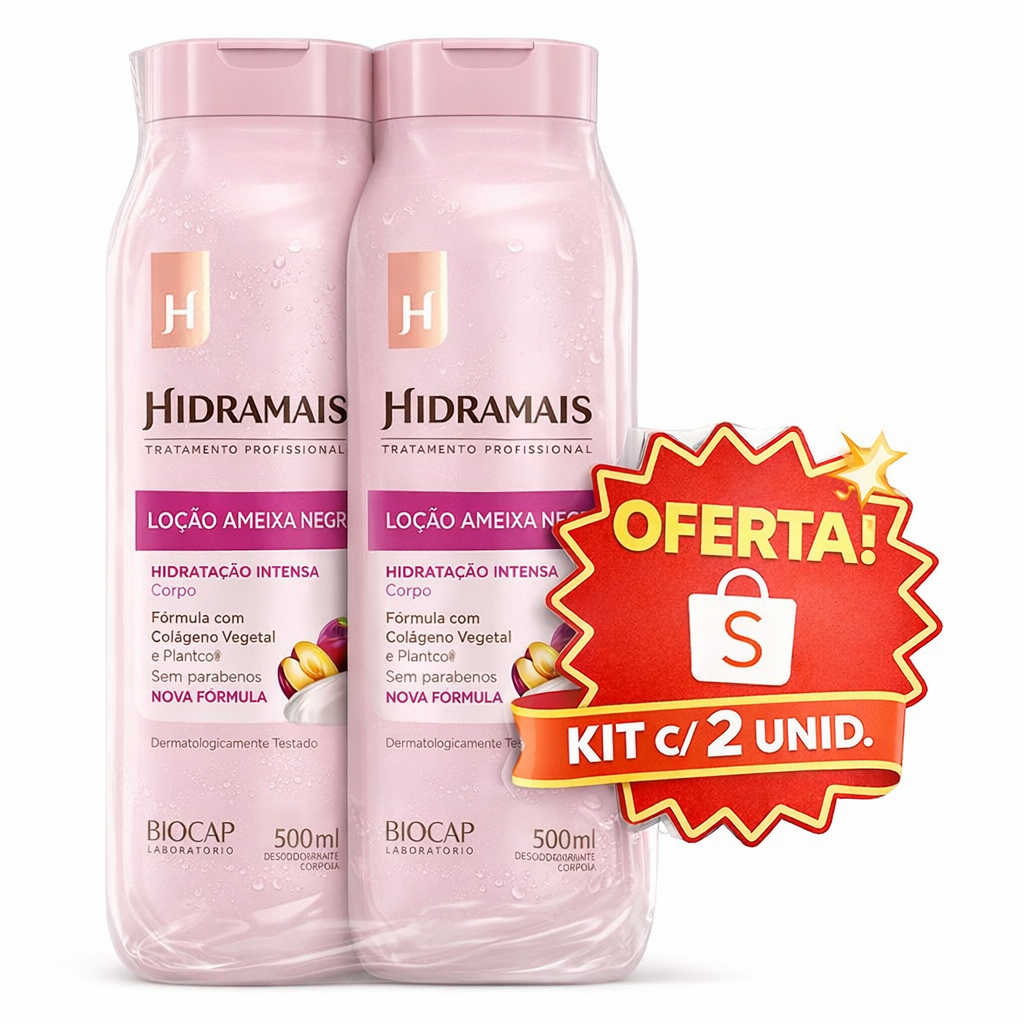 🔥 KIT 2 HIDRAMAIS LOÇÃO HIDRATANTE AMEIXA NEGRA 500ML – HIDRATAÇÃO INTENSA