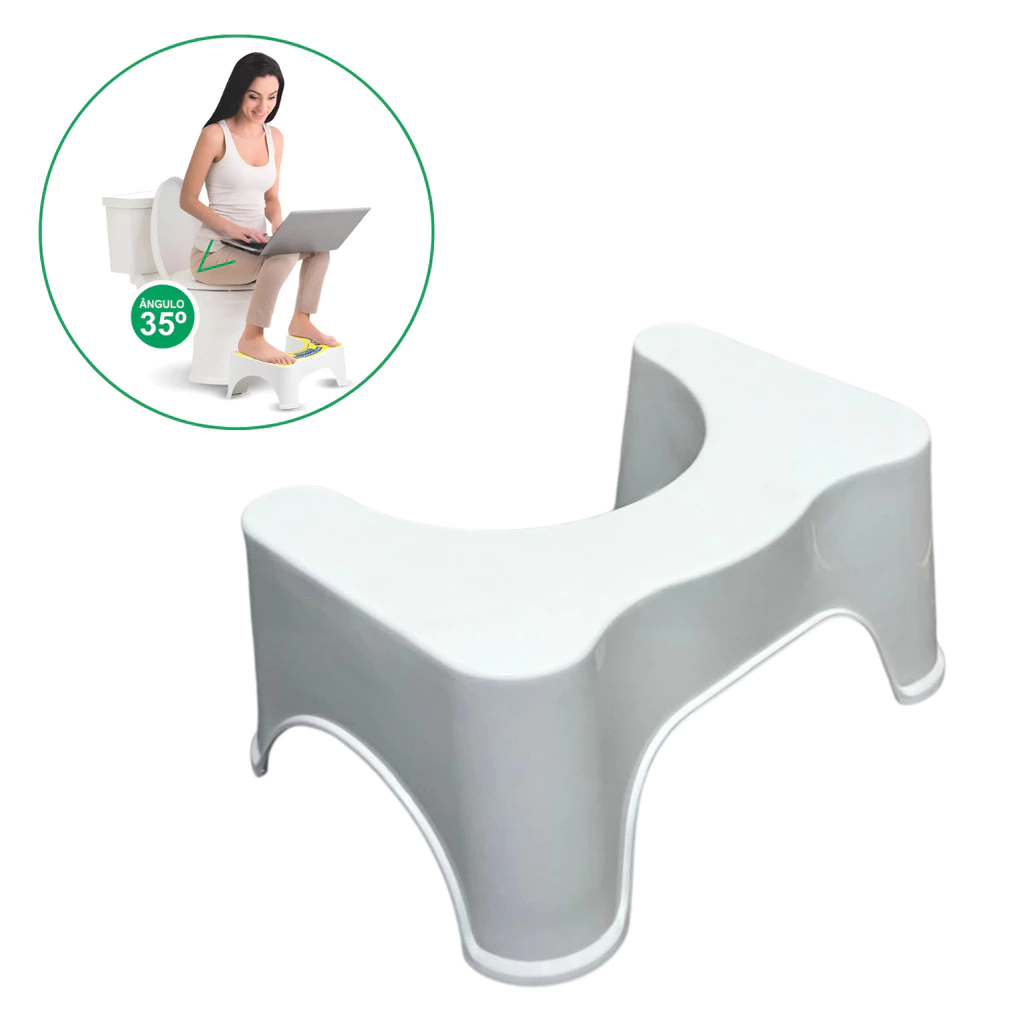 Banco de Cócoras Banquinho Banheiro Apoio Pés Vaso Sanitário Multifuncional Branco ou Preto Banco de Cócoras Banquinho Banheiro Apoio Pés Vaso Sanitário Multifuncional Branco ou Preto