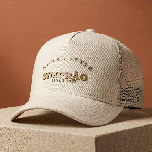 Boné Trucker Simprão Farm Agro Country Rural Aba Curva Telinha Ajuste Traseiro Original