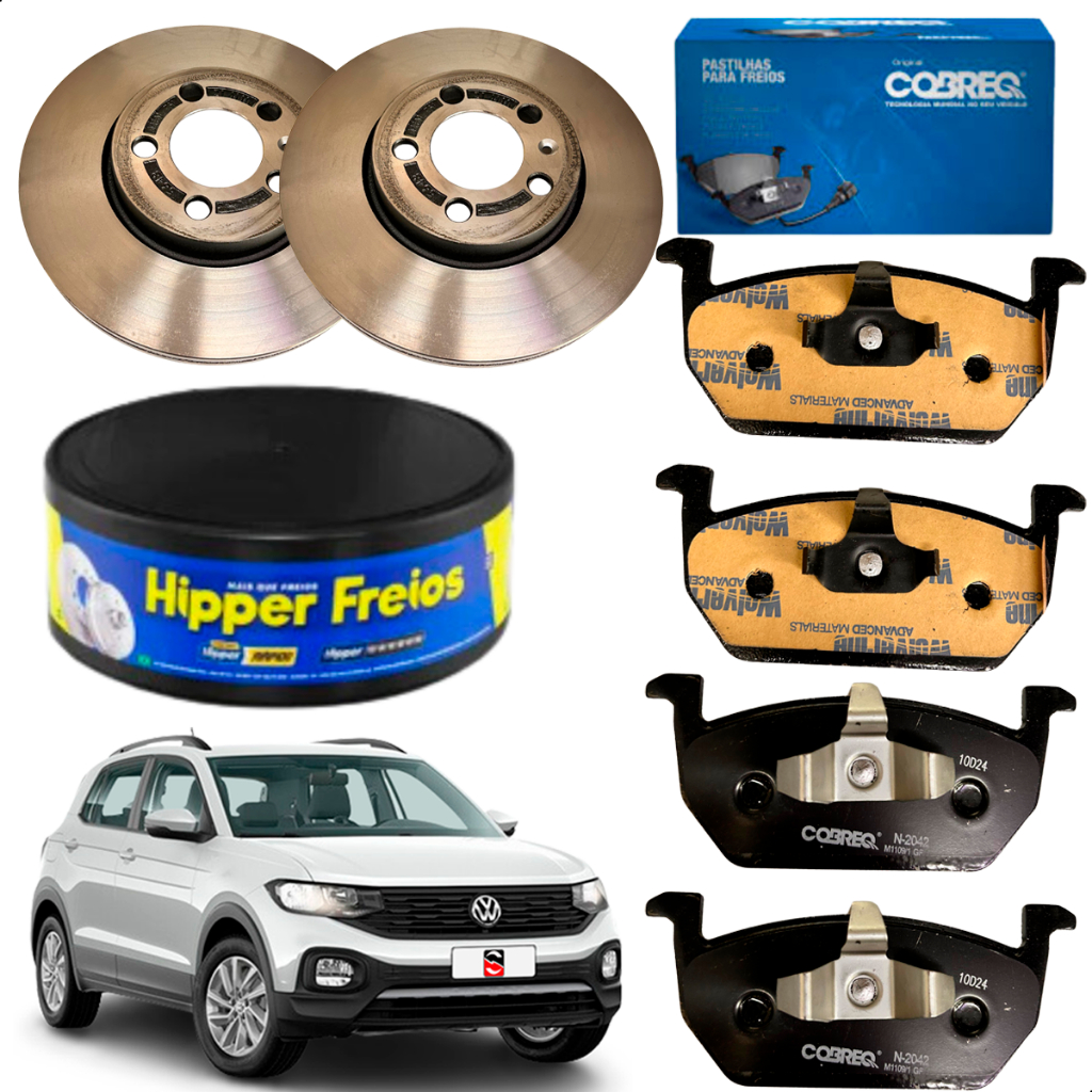 Kit Disco Pastilha De Freio Diant T-cross Hipper Freios