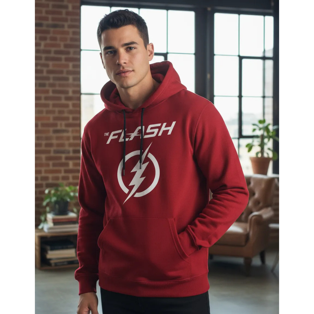 Blusa de Moletom Flash Seriado Casaco Flanelado Moleton Grosso