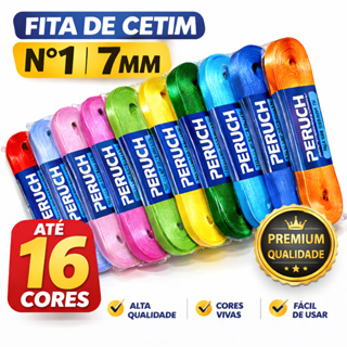 Kit 16 Fita de Cetim Fina N°1 7mm Todas as Cores | Até 160 Metros - Presente Artesanato e Costura em Oferta na Shopee