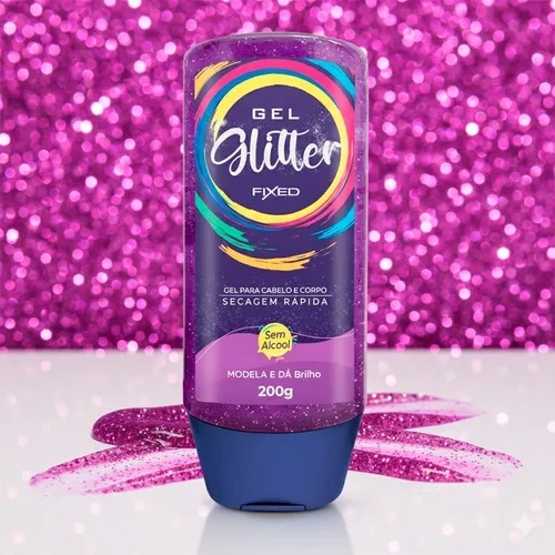 GEL GLITTER PARA CABELO E CORPO 200ML