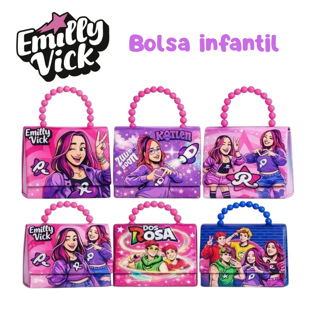 Bolsa Infantil Feminina Emily Vick – Bolsa Personagem Infantil com Alça de Mão Estilo Fashion – Bolsa Pequena Infantil p