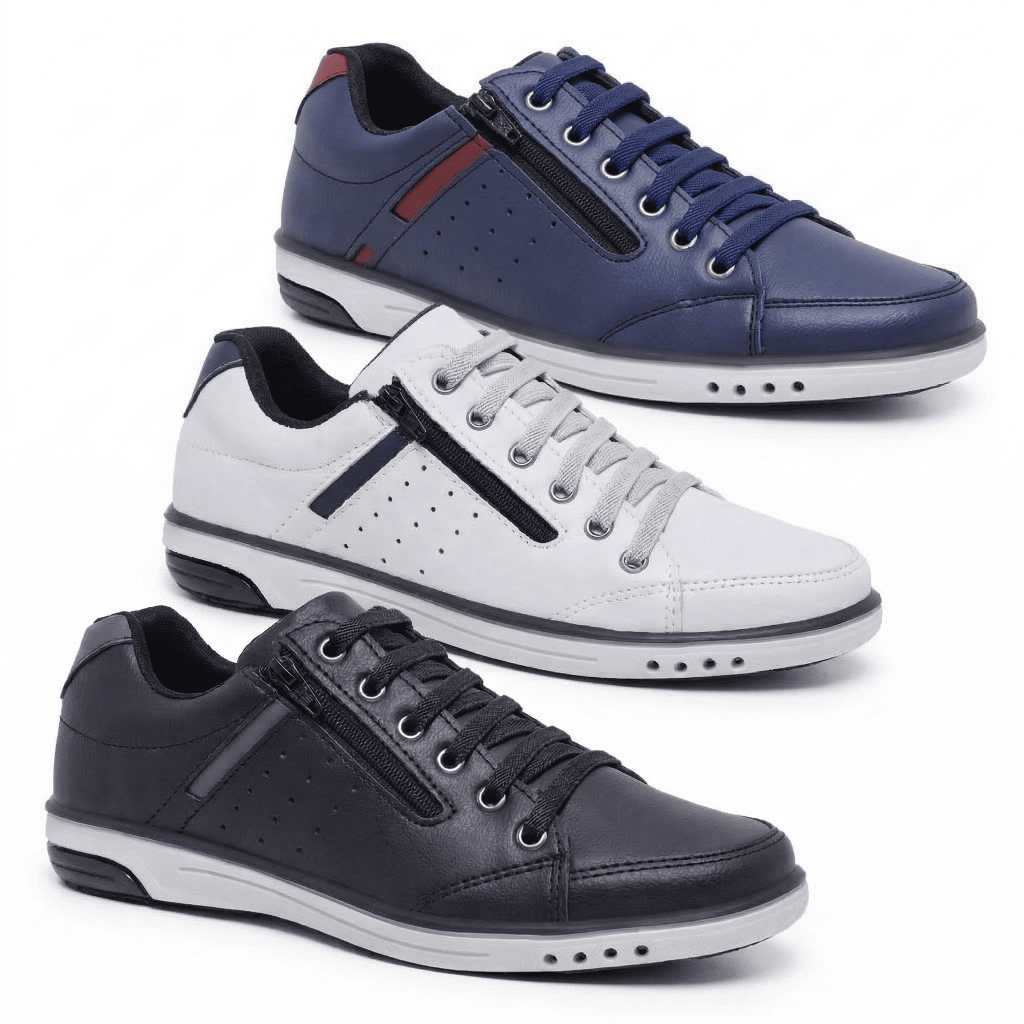 Kit 3 Pares Tênis Masculino Star Fox Elastico Confortavel 750 A2