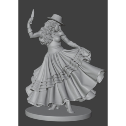 Imagem 3D Miniatura de Maria Navalha ( modelo 3 ) -  SEM PINTURA para Velas, Terrários, Altar, Decoração