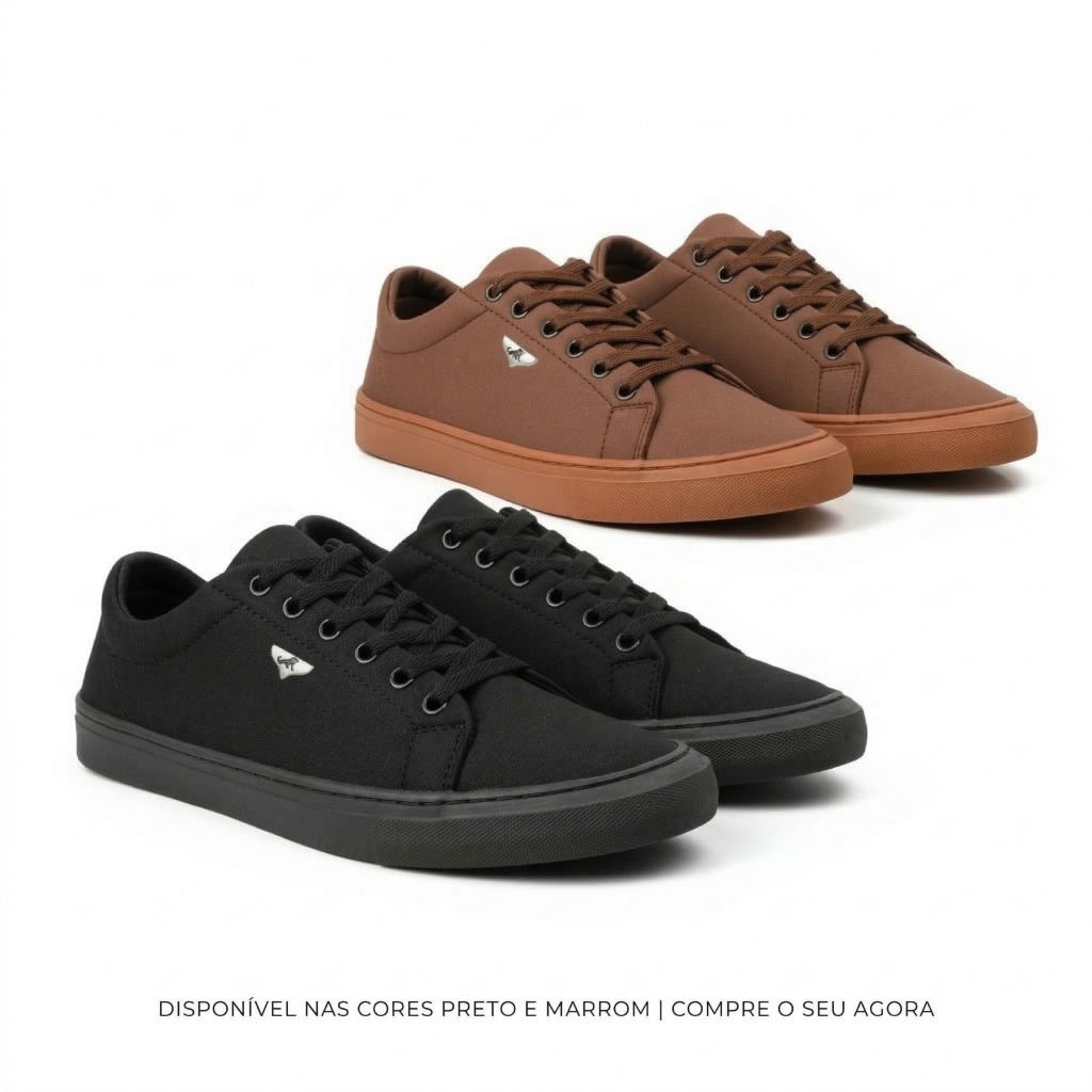 Kit 2 Sapatenis Masculino Sapato Casual Dia a dia Cano Baixo Homens Moderno - PROMOÇAO