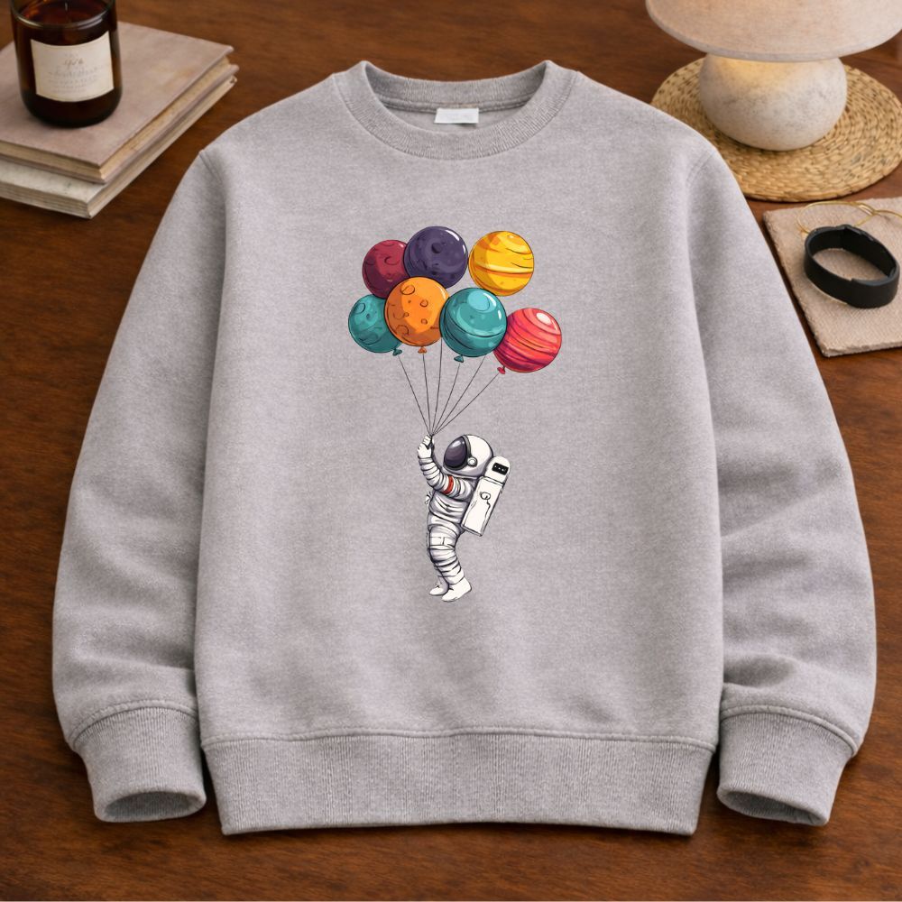Moletom juvenil e infantil astronauta balão  blusa de frio meninos premium flanelado