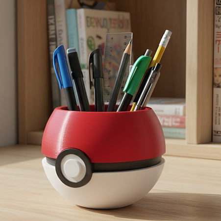 Porta Canetas Pokébola Decorativo Organizador de Mesa Geek para Lápis e Canetas em Oferta na Shopee