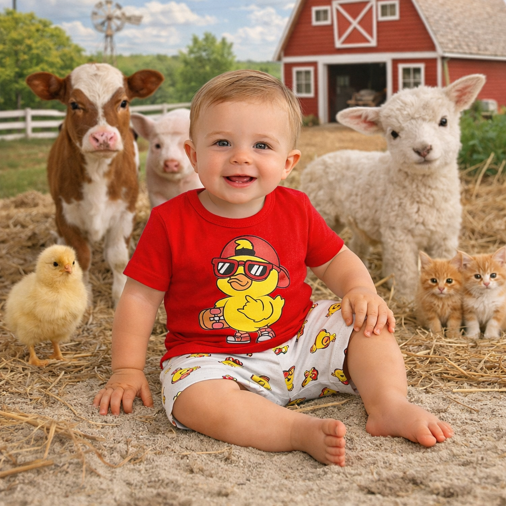 Conjunto estiloso para bebe menino short + blusa