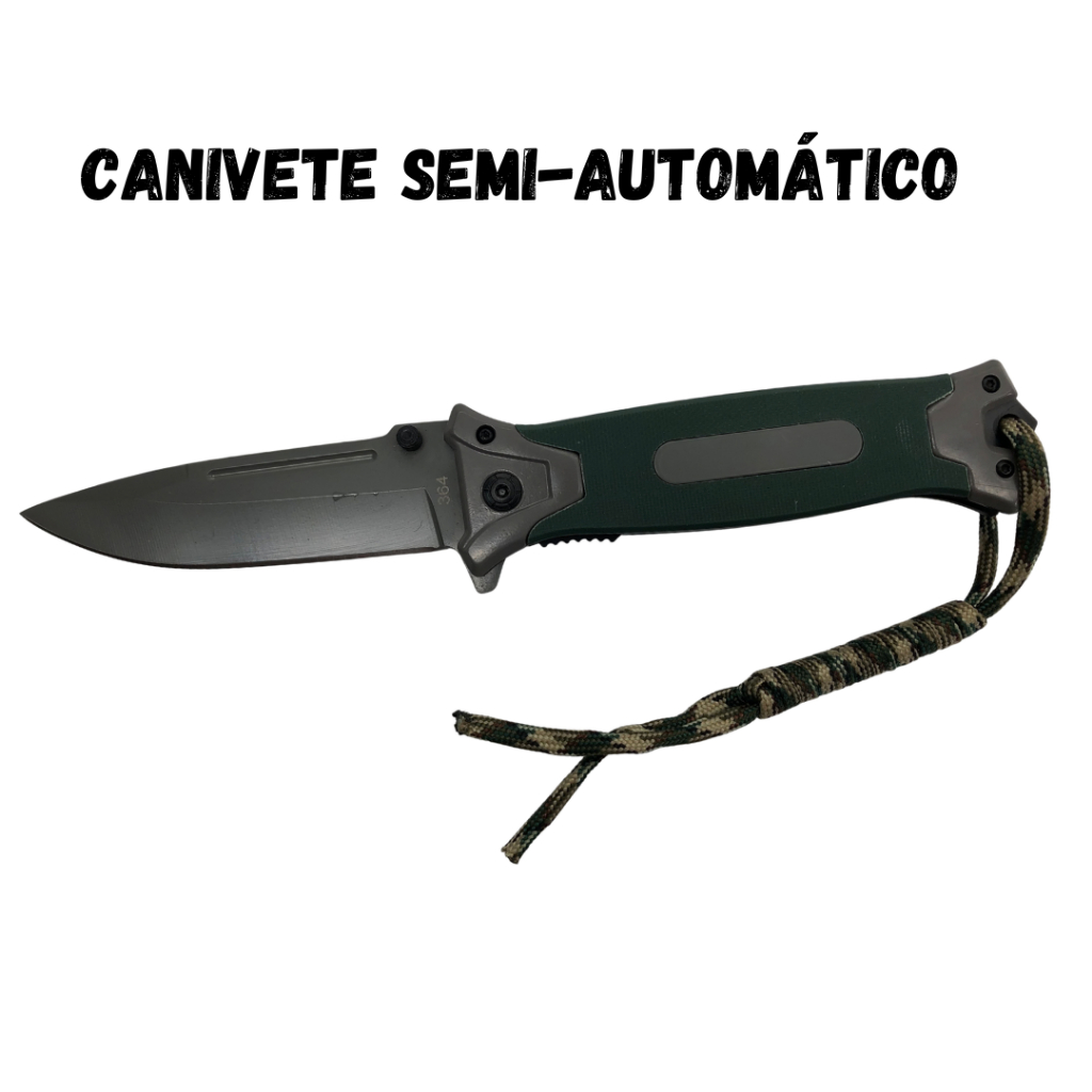 Canivete Semi Automático Estilo Browning Original Verde - 0471