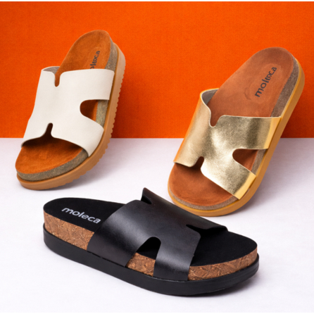 Papete Feminino Chinelo Tamanco Slide Flatform Conforto Moleca 5500.100 Original em Oferta na Shopee