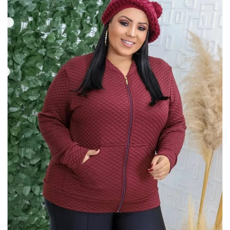Jaqueta Matelasse Bomber Feminina Plus Size Tamanhos do G, GG,G1,G2,G3 2  G4
