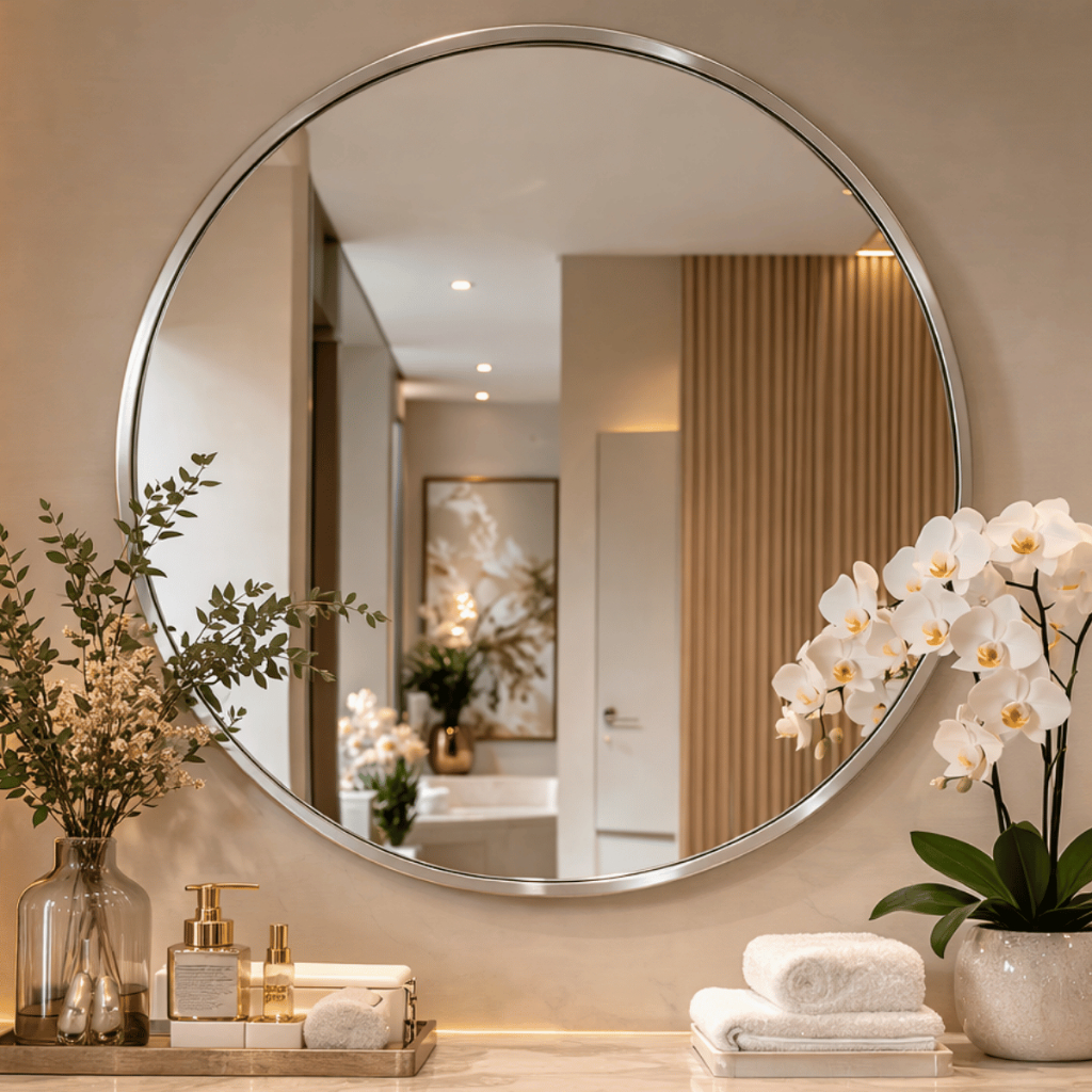 Espelho Redondo Moldura 80cm Grande Decorativo Pinterest Blogueira Quarto Banheiro Sala Hall