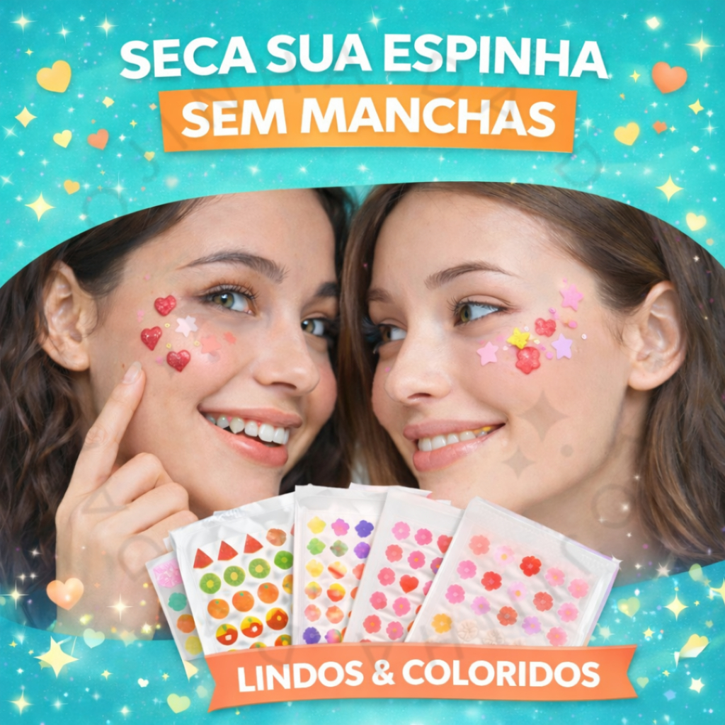 ✨Acne Patch Anti Espinha🩹Adesivo Hidrocoloide Invisível Colorido Secativo Tratamento Acne Dia 🌙Noite