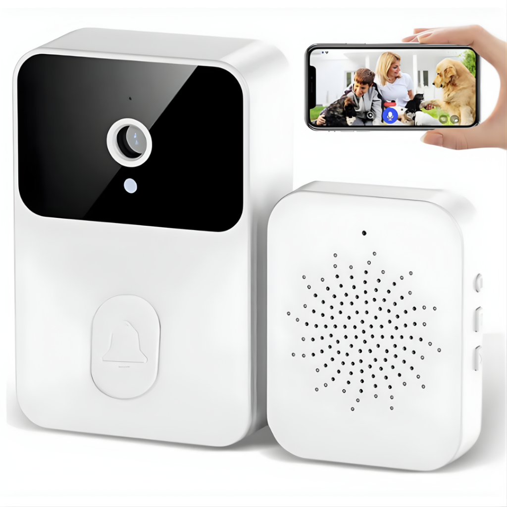 Campainha Com Câmera Vídeo Sem Fio Wi-Fi HD Inteligente Smart Home Recarregável
