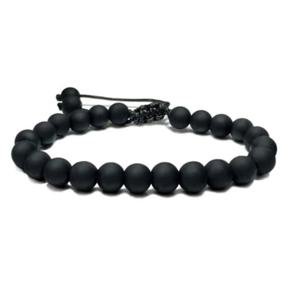 Pulseiras Masculinas de Pedras ou Couro Alta qualidade Preto fosco ou brilhoso varias opções