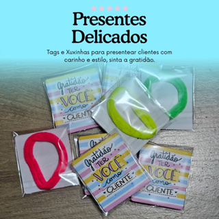 Kit tag com xuxinhas cores sortidas mimos para presentear clientes loja de roupas femininas em Oferta na Shopee