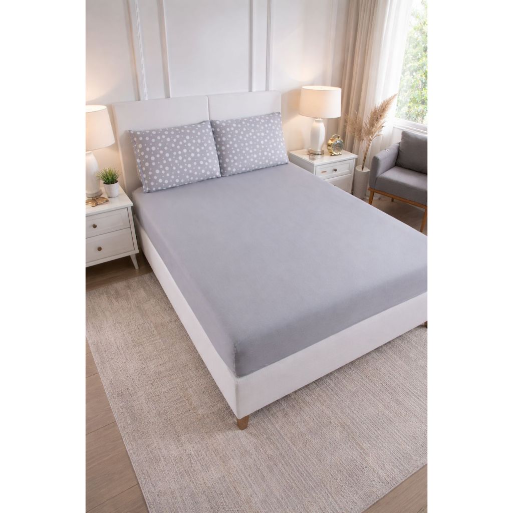 Jogo de Lençol Casal Malha Poá 100% Algodão C/ 3 Pçs Lençol Malha Jogo de Cama