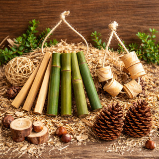 Kit Roedores 17 Peças Brinquedos Para Roer Madeira Pinus Pinha Bambu Coelho Hamster Porquinho India