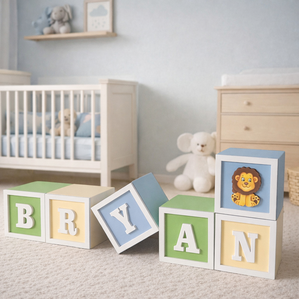 Cubos Com Nome De Bebê Em Mdf 6x6 Cm Blocos Com nome Decoração Maternidade Infantil