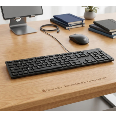Teclado USADO ORIGINAL de desktop multimídia Dell USB com fio, modelo: KB216