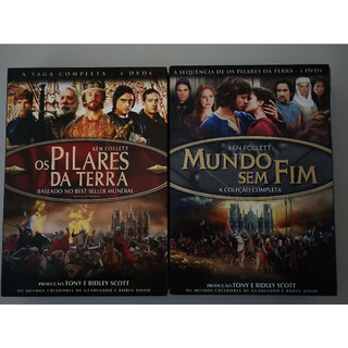 dvd  Os pilares da terra - Mundo sem fim - ken follett - ridley e tony scott - 8 discos