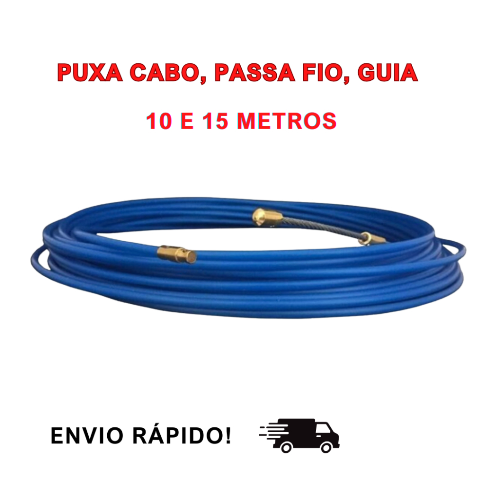 Passa Fio Perlex Puxa Cabo 10 e 15m Guia Sonda
