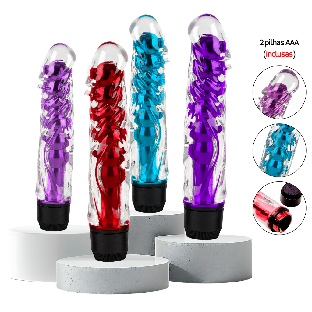 Vibrador Personal Massageador 2 em 1 com Capa Texturizada para Vibração Intensa 15cm