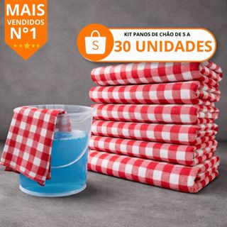 Kit Pano De Chão Xadrez Vermelho Saco Duplo Costurado 75x45cm Pano de Limpeza Cozinha Copa em Oferta na Shopee
