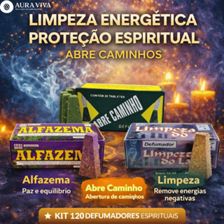 Kit 120 Defumadores Espirituais Sortidos Abre Caminho Limpeza Energética Proteção e Purificação em Oferta na Shopee