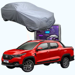 CAPA PARA COBRIR CARRO FIAT STRADA CABINE DUPLA 2020 A 2026 IMPERMEÁVEL COM FORRO OU SEM FORRO