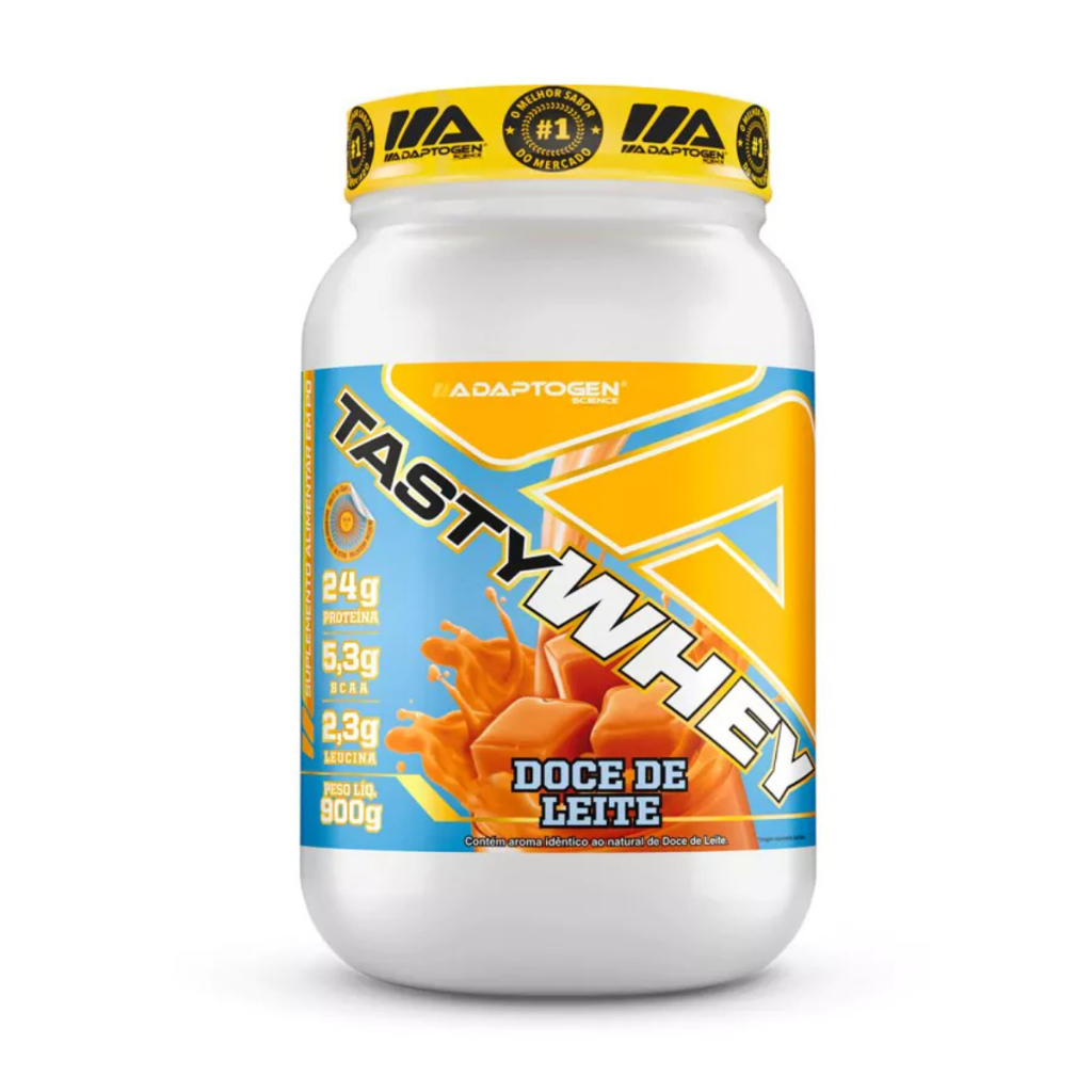 Tasty Whey Original 900g  AdaptoGen Whey Protein Concentrado de Alta Qualidade 3W