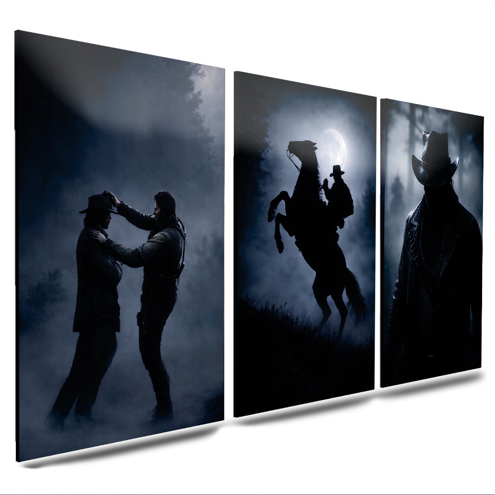 Quadro Decorativo Arthur Morgan Jhon Marston RDR2 Red Dead Redemption 2 Classico Para Quarto Sala Gamer Jogo