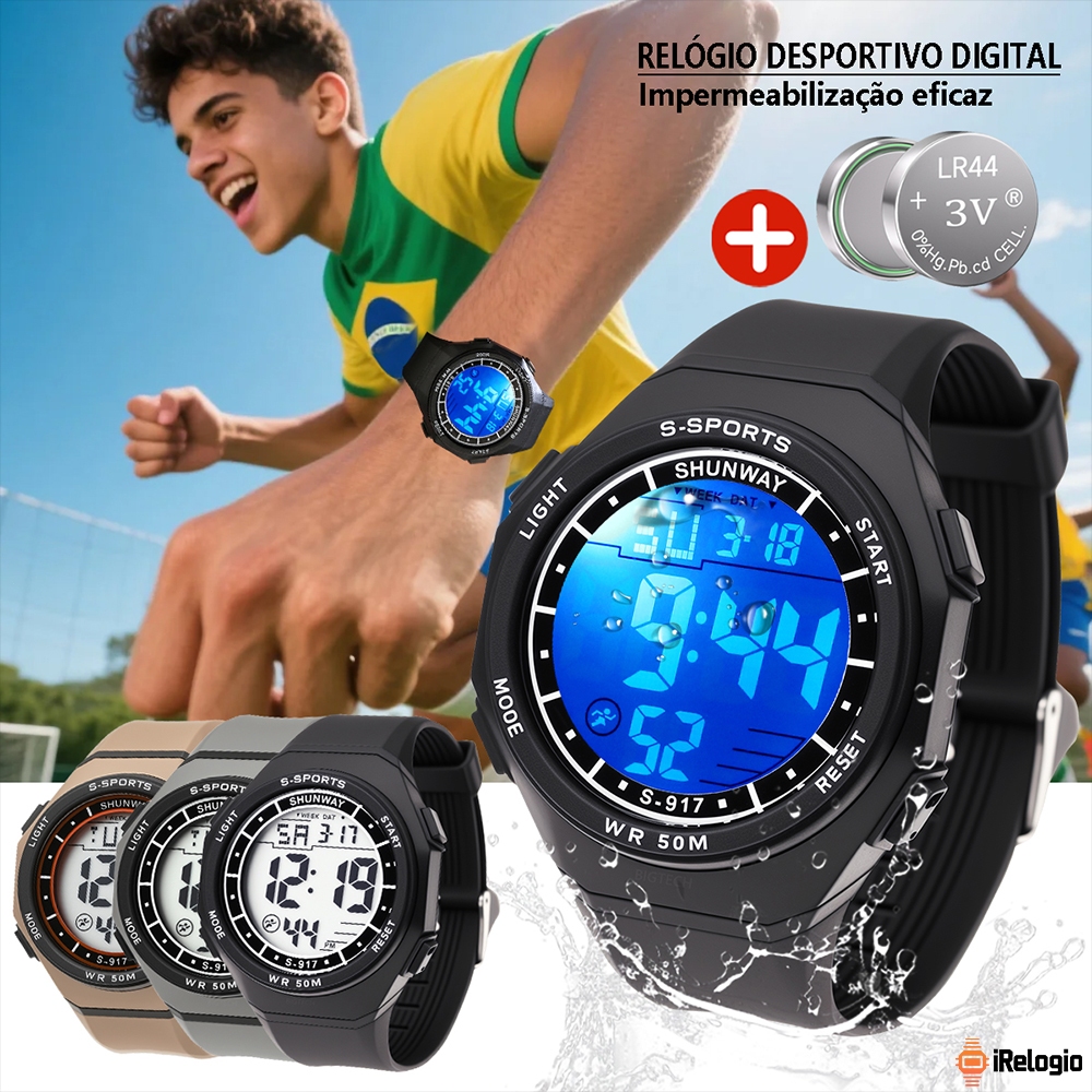Relogio Digital Masculino  Esportivo Eletrônico À Prova D'Água Para Homens, Presente Para Negócios, Esportes E Lazer