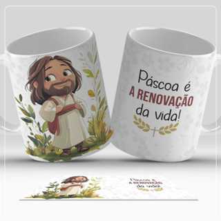Caneca de Páscoa Cristã Porcelana 325ml Presente Religioso de Páscoa com amor em Oferta na Shopee