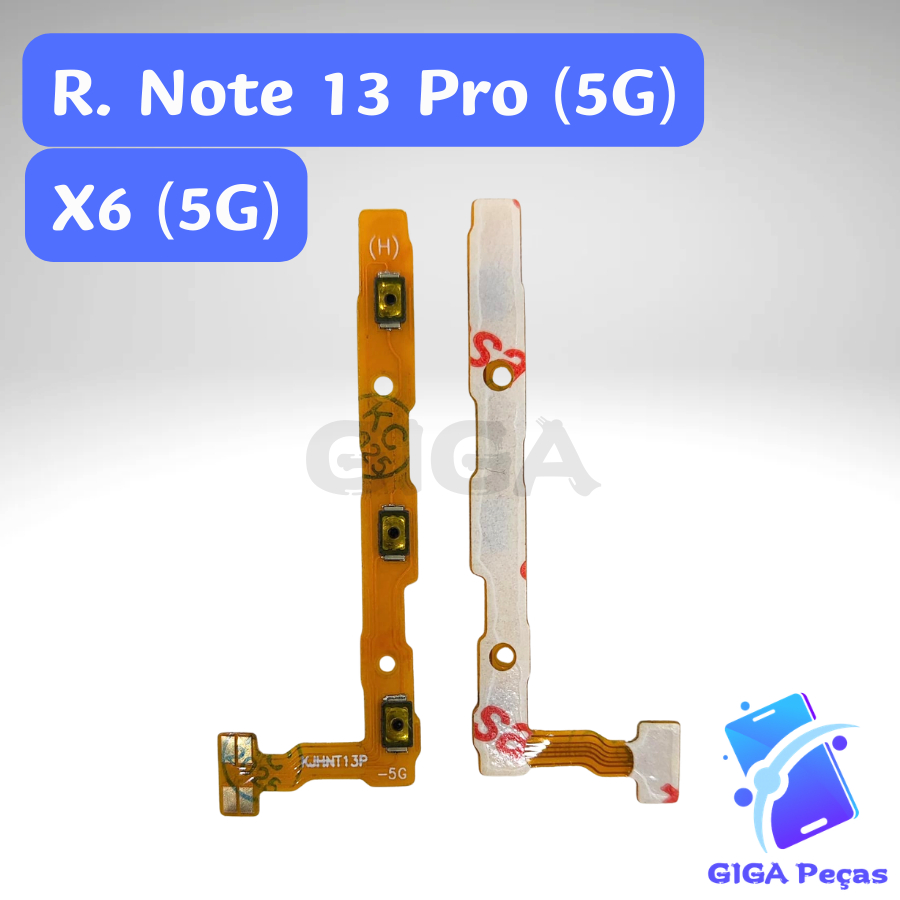Flex Botão Power e Volume Compatível para Poco X6 (5G) / Redmi Note 13 Pro (5G)