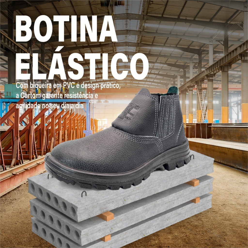 Botina de segurança Resistente PROMOÇÃO elástico em couro biqueira