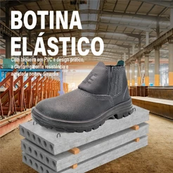 Botina de segurança Resistente PROMOÇÃO elástico em couro biqueira