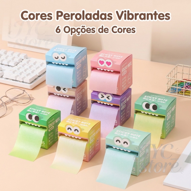 Adesivos de alta qualidade feitos de material transparente perolado, usados ​​para fazer anotações e marcar erros.