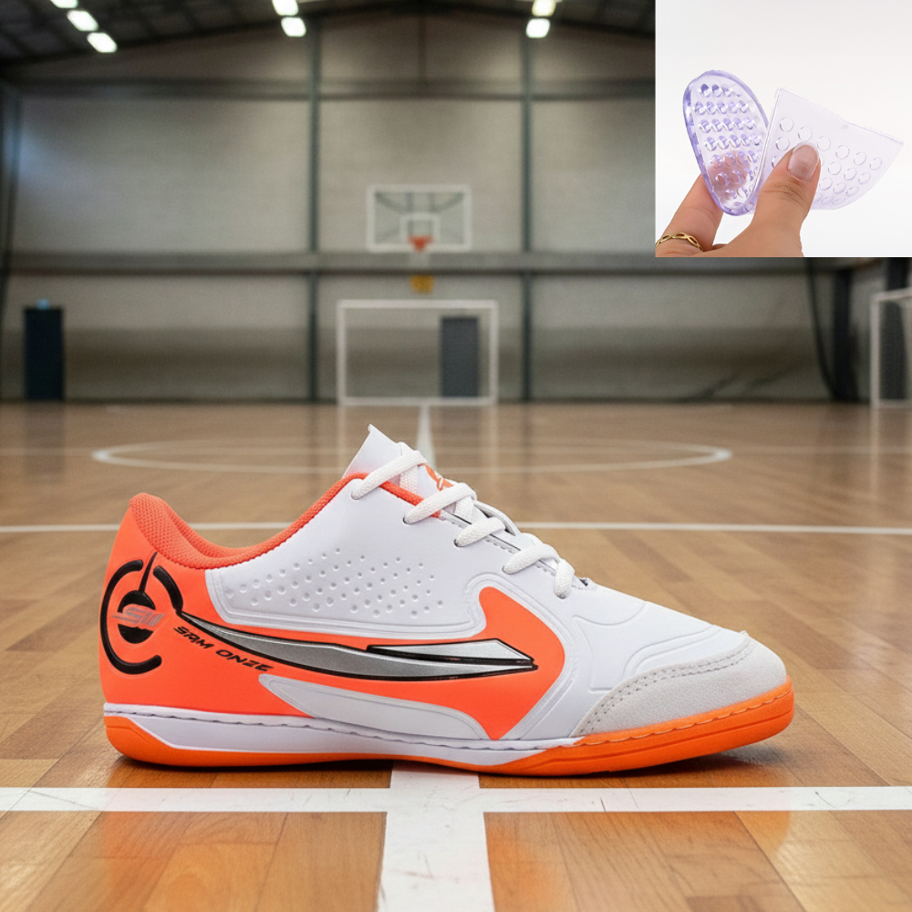 Chuteira futsal colada e costurada +Palmilha femenina e masculina Salão quadra Profissional oferta