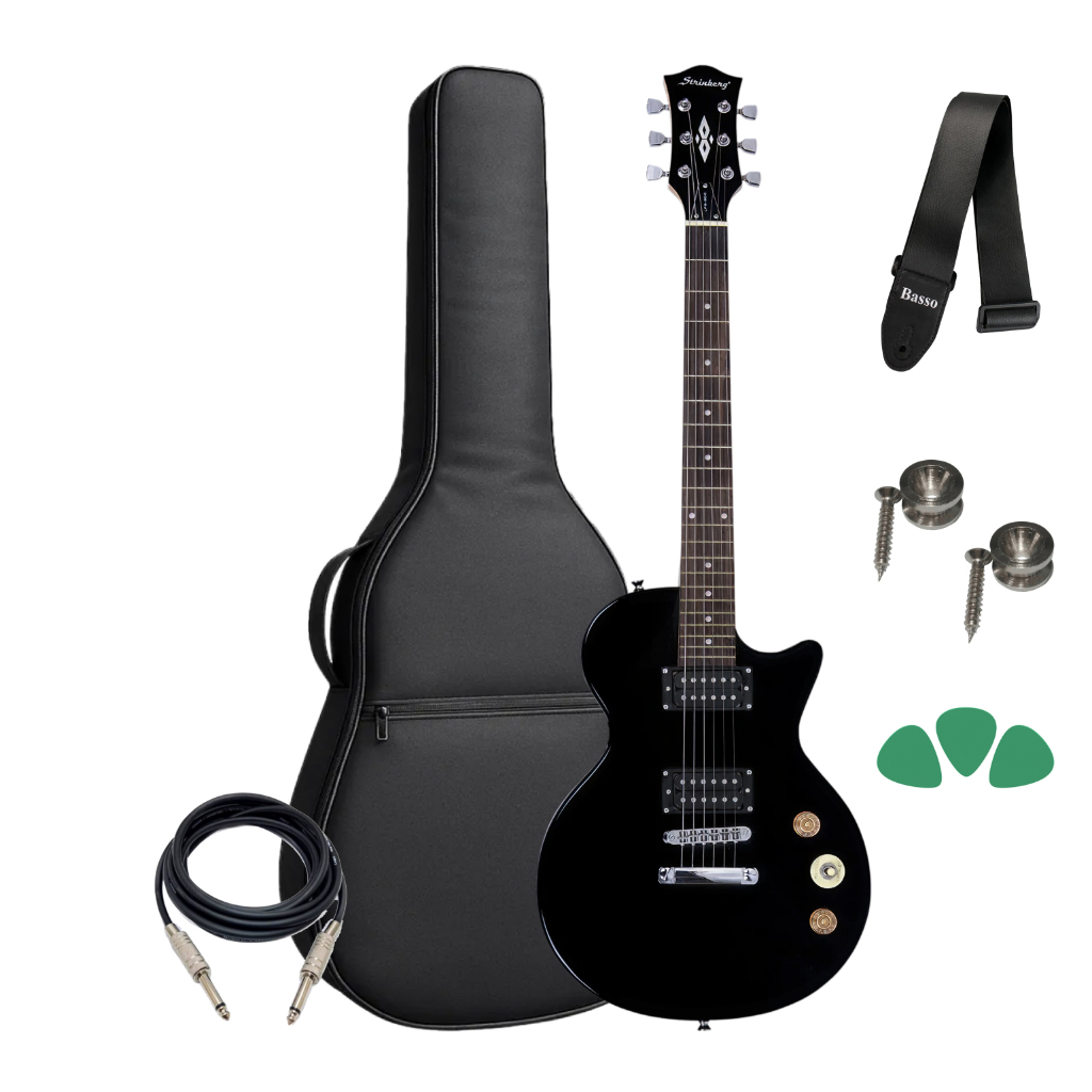 Guitarra Les Paul Strinberg Lps200 Bk Preta + Kit Capa Cabo