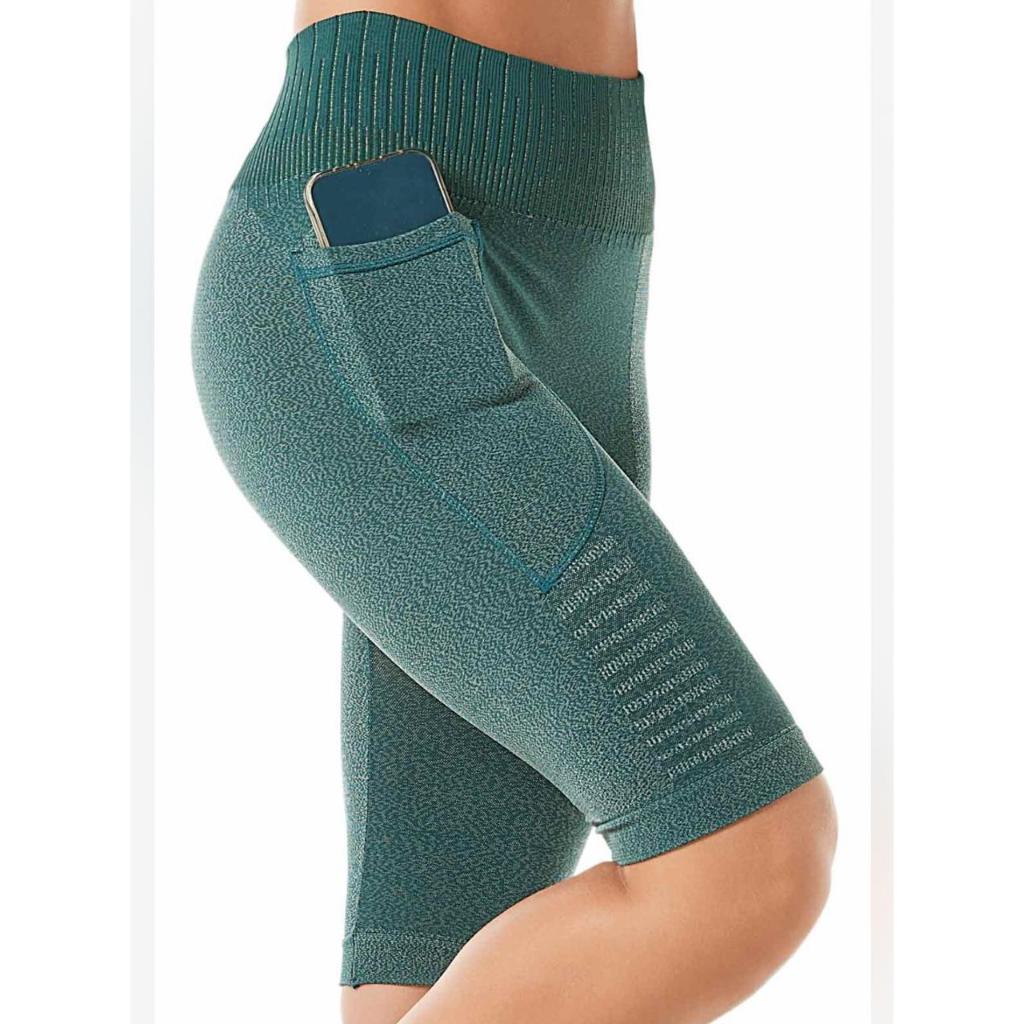 Bermuda Feminina Fitness com Bolso para academia, caminhada,  Tecnologia de Compressão