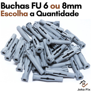 Bucha Tijolo Baiano Furado 6mm 8mm 10mm Pacote Buchas para Bloco Oco Kit 50 100 200 500 Bucha FU Baiana