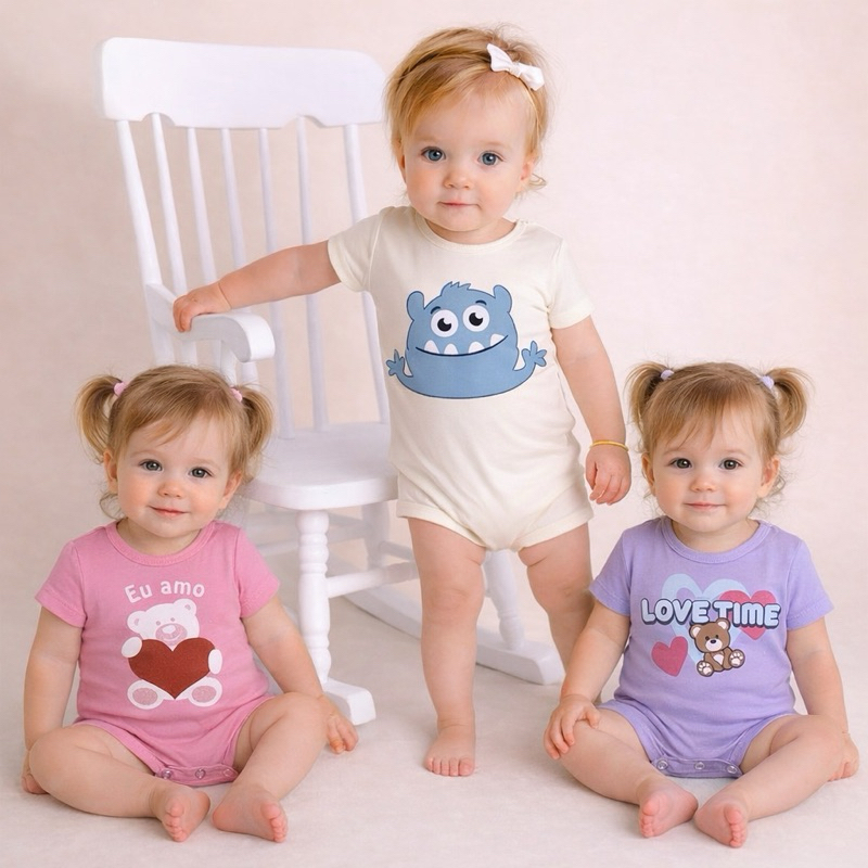 Macaquinho Verão Bebê Infantil Unissex - 1 a 12 meses em Oferta na Shopee