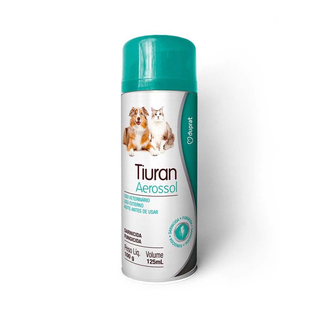 Tiuran Aerossol 125ml Contra Sarna Fungo Cães e Gatos Duprat