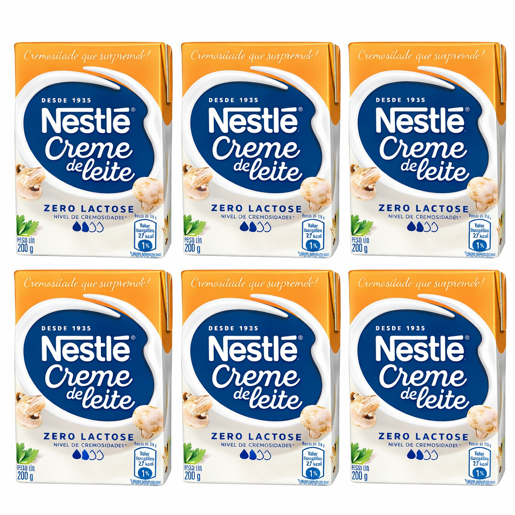 Creme de Leite Zero Lactose Nestlé 200g sem Glúten 6 unidades