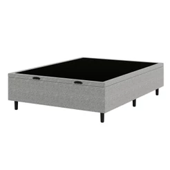 Base Cama Box Baú Casal Hypnos Cinza Umaflex Baú Organizador 138x188x42 Baú para Quarto