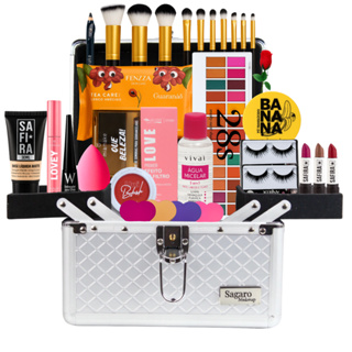 Maleta De Maquiagem Kit Completo Facial Com Itens Para Presente Mulher em Oferta na Shopee